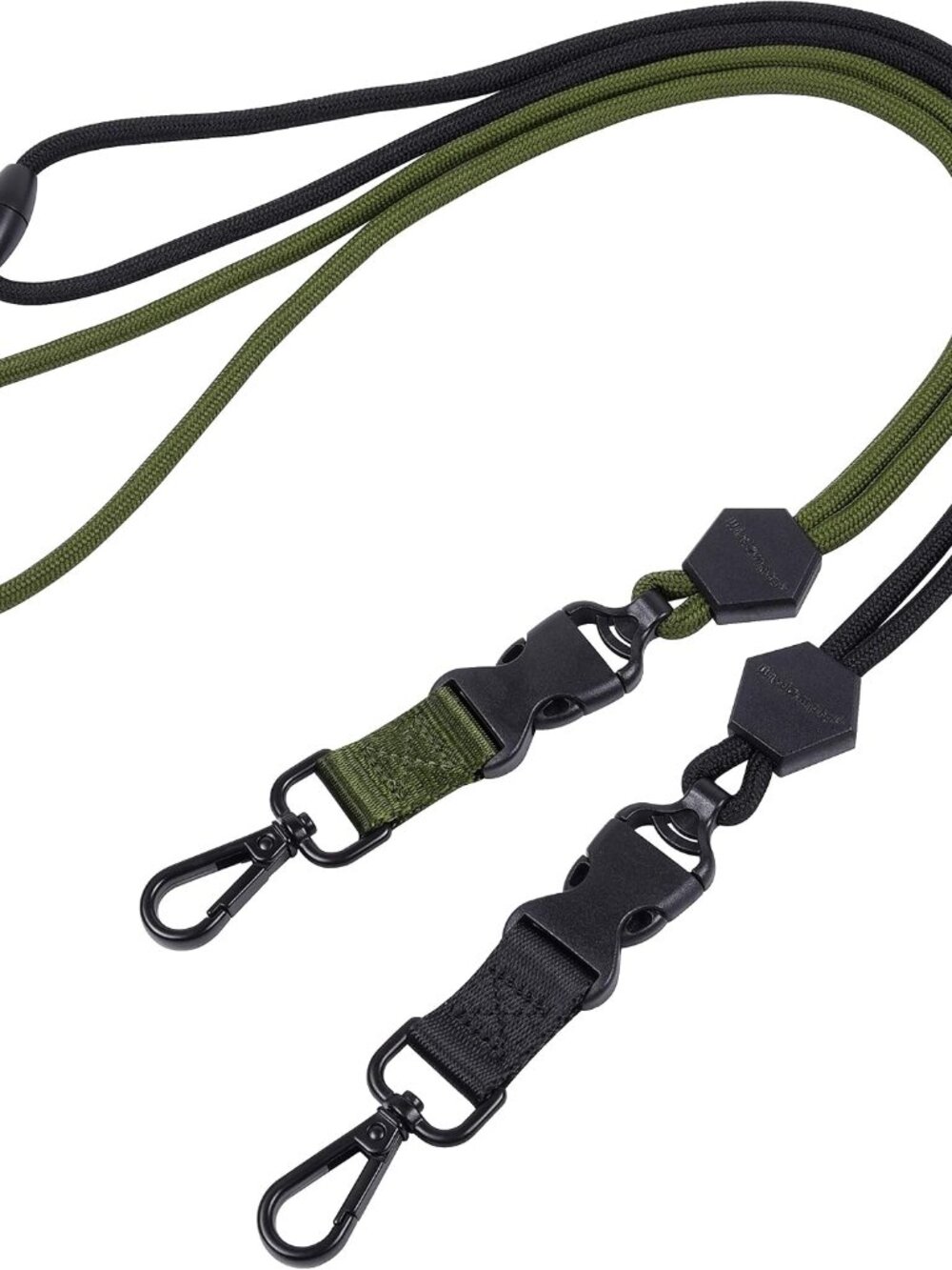 2 Pack 23" Lanyard with Safety Breakaway Buckle -Black,Army Green